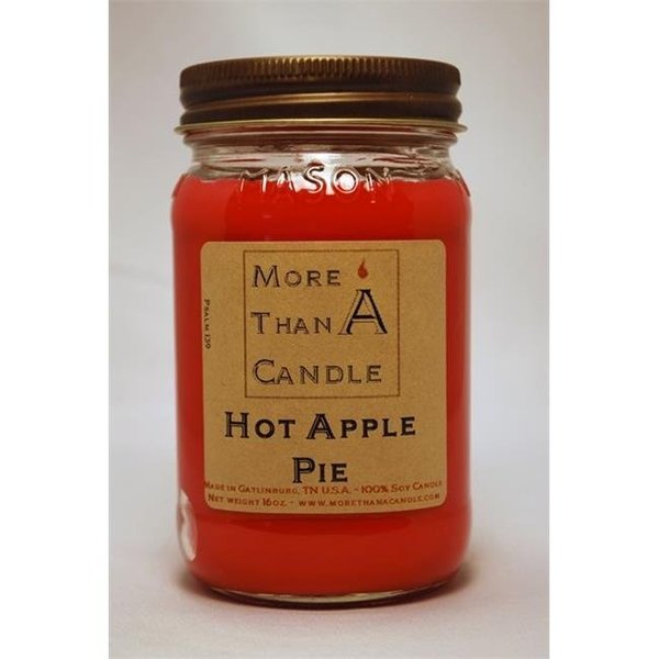 More Than A Candle More Than A Candle HAP16M 16 oz Mason Jar Soy Candle; Hot Apple Pie HAP16M